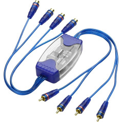 MEIRIYFA Фильтр изолятора автомобильного шума, 4-канальный RCA изолятор контура заземления, 50 Вт, автомобильный стерео шумоподавитель для усили