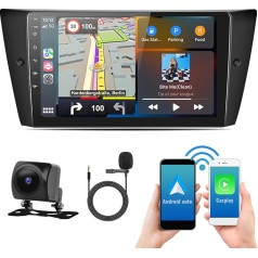 SIXWIN 2+64G Android 13 Автомобильное радио для BMW 3 серии E90 E91 E92 E93 2005-2011 с Carplay/Android Auto/Mirrorlink, 9-дюймовый емкостный сенсорный экран поддерживает WiFi/GPS/FM/Bl