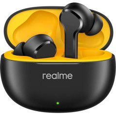 Вставные наушники Realme Buds T100, Bluetooth 5.3, настоящие беспроводные Bluetooth-наушники в зарядном чехле, IPX5, до 28 часов работы от аккумулятора, черный