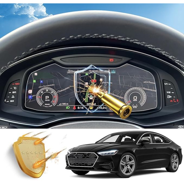 Coleya Screen Protector Compatible with Audi A6 Audi A7 2019-2023, Audi A6 Tempered Glass Screen Protector, 9H Anti-Scratch Dashboard Screen Protector (12.3 Inches)