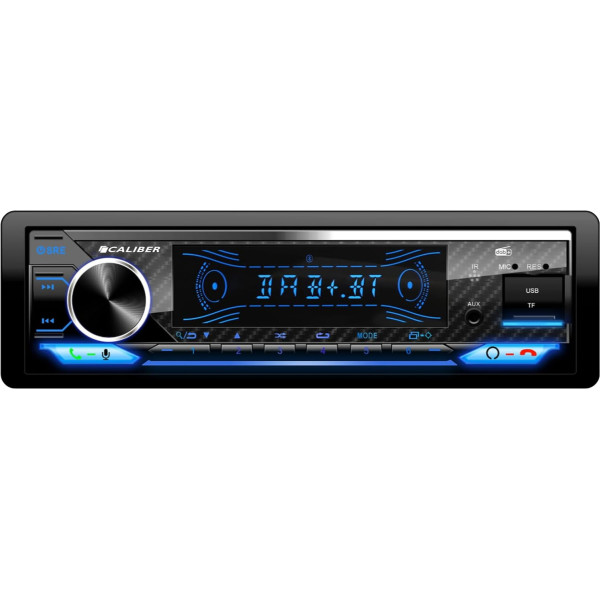 Автомобильное радио Bluetooth 1DIN, DAB+/FM тюнер RDS-EON, 4 x 100 Вт, USB/Micro SD, функция зарядки 2.1 A, Aux-in, Hands-Free, внешний микрофон, RCA выход, ISO, световое шоу, 110 мм,