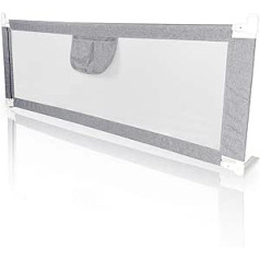 Herrselsam Bed Rail for Children (180 x 80 cm), Fall Protection Bed for Children, Cot Rail with Airy Mesh, Easy Assembly, Safe & Height-Adjustable Bed Guard