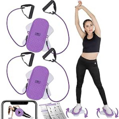 TwistingFitness Waist Twister, Set of 2, Individual Training Plan, Video for Beginners and Advanced Users, Various Bands & Difficulties, One & Bide-Legged, Twist Board Slimming Devices