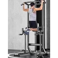 Pull-up tower, multifunctional power tower, power tower for home with pull-up bar and dip station for home, gymnastics, calisthenics, up to 300 kg load capacity