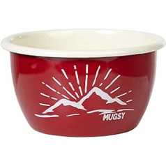 MUGSY Redline Enamel Bowl Deep Plate Camping Bowl Outdoor Bowl Robust and Easy to Clean