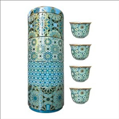 images d´ orient Tin Box with 4 Coffee Cups Blechdose mit 4 Porzellan Kaffeetassen Andalusia 60ml, Images d`Orient:Andalusia