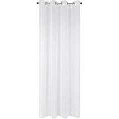 Eurofirany Smooth Transparent 8 Eyelets Soft Curtains Modern Simple Bedroom Children's Room Living Room White 140 x 250 cm