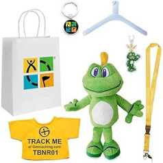 geo-versand Premium Geocaching Gift Box Set Plush Figure Travelbug Lanyard T