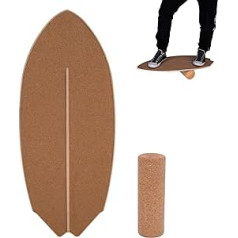Balance Board | Balance Board Children | Fitness Equipment for Home | Balance Board Adults | Surfboard + Fascia Roller | Balance Pad | Waveboard | Made in EU