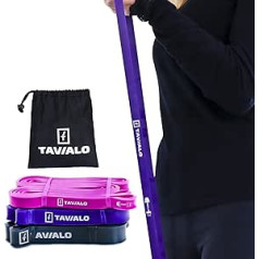 TAVIALO Fitness Bands Set, 3 Pieces Resistance Bands for Strength Training and Fitness, Training Bands/Pull-Up Band and Crossfit