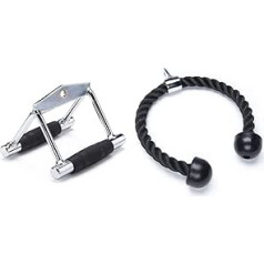 Black Mountain Products Cable machine attachment combination - V bar and triceps rope