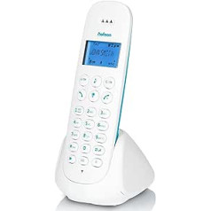 Profoon PDX - 300BW DECT Phone - Cordless Phone - Gap Compatible: Expandable - Hearing Aid Compatible - Hands-Free Function - Phone Book - Blue