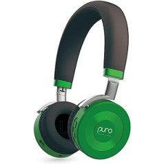 Puro Sound Labs JuniorJam Plus Volume Limiting Headphones for Kids, Safe Audio Protection for Hearing - Adjustable Bluetooth Headphones for Tablets, Smartphones, PCs (Green)