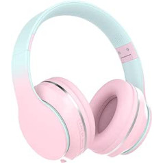 Kids Headphones, Wireless Kids Headphones Over Ear with Microphones, Stereo Sound, 10 Hours Playtime, Foldable and Adjustable Kids Headphones, Bluetooth 5.1 Headset for Adults, School