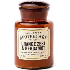 Paddywax Apothecary Collection, Jar Kerze, Meersalz/Salbei, 237 мл, Orange Zest & Bergamot, 8-Ounce