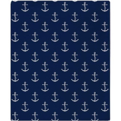 YISUMEI Одеяло 150 x 200 см Cuddly Blankets Soft Flannel Soft Fleece Blanket Bed Throw Blue Anchor