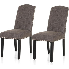 Alpha Home Стулья для столовой, Комплект из 2, Кухонные стулья, Мягкие стулья, Стулья для гостиной с высокой спинкой Стулья с ножками из массива д