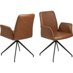 Pkline Стул для столовой Nadine на поворотном основании Cognac Faux Leather Dining Room Chair Kitchen Chair