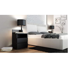 Oggi Lugo Прикроватная тумба с двумя ящиками и одной полкой 40 x 32 x 59 см Минимализм Современный Дизайн Из Ламината 16 мм Прихожая Гостиная Спальня