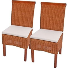Mendler M42 Комплект из 2 стульев для столовой из ротанга с подушкой для сиденья
