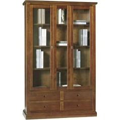 Mar.c.a. Design - Многофункциональный книжный шкаф с пьедесталом, Цвет орех, Элегантный, Древесина тополя, Сделано в Италии, Размеры: 120 x 40 x 210 см.