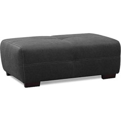 Cavadore Mavericco XXL Footstool, мягкая скамья из кожи, современный дизайн, подходит для большого дивана и углового дивана Mavericco, 108 x 71 x 41 см, темно-серый