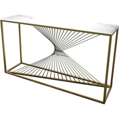 Generic Узкий мраморный консольный столик, металлический каркас, диванный приставной столик, консольный столик, подходит для прихожей гостин