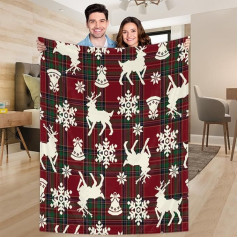 Ririx Плед с изображением оленя, для кровати, дивана, софы, кресла, кемпинга и путешествий, легкий плед, большой (203,4 x 152,4 см)