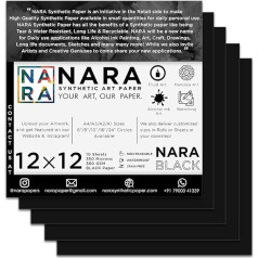 Бумага для спиртовых чернил NARA, черная, 12 x 12 дюймов, 350 микрон/360 GSM, средняя + бумага, 10 листов, бумага для спиртовых чернил, чернил, художестве
