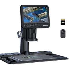 Auveach Цифровой микроскоп 7 дюймов 1600 x 12MP 1080P Профессиональный сварочный микроскоп для взрослых с беспроводным пультом дистанционного управ