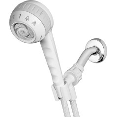 Ручной душ Waterpik Original Massage Shower Head с 5-футовым шлангом, включает массажные струи и 6 режимов, простая установка DIY, 1,8 ГПМ, белый, SM-651E