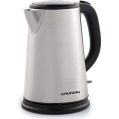 GRUNDIG WK5620 Wasserkocher, 2200 Вт, 1,7 л, 1,7 л, Edelstahl/Schwarz