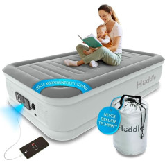 Huddle Luxury Single Air Bed with Patented Double Pump SlumberGuard™ Premium Technology | Надувной матрас с насосом | Надувной матрас | Доступные размеры: Single, Double, King