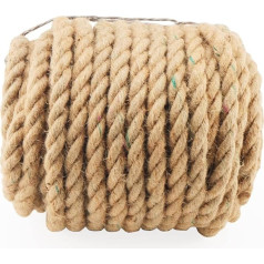 MUKCHAP 30m x 12mm Jute Rope, 98 Feet Twisted Hemp Rope, Brown Natural Jute Twine for Crafts, Gardening, Bundling, DIY