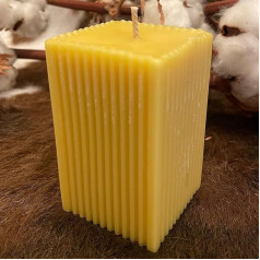 HotStar Pure Wax Candle Natural Beeswax 50 x 50 x 80 mm Handmade Natural Wax Fragrance Made in Italy (12 Pieces Pillar 50 x 50 x 80 cm, Colour Natural Wax)