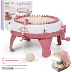 WEEKSUN Вязальная машина 48 игл, вязальная машина со счетчиком рядов, DIY вязальная доска, вращающийся двойной станок для носков, шапок и шарфов