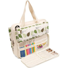 Сумка для хранения пряжи LAVIEVERT Knitting Shopping Bag для переноски проектов, вязальных спиц, крючков и других аксессуаров, крючков и других аксессуар
