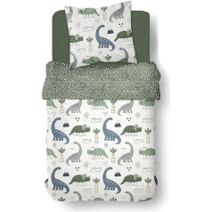 Детский динозавр 100% хлопок 57 нитей двусторонний пододеяльник 140 x 200 см + наволочка 63 x 63 см