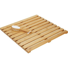 mDesign Bamboo Mat - квадратный коврик для ванной - бамбук