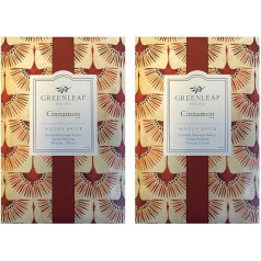 Greenleaf Cinnamon Pack of 2 Large Scented Bags - Drawer Fragrance Wardrobe Air Freshener for Living Room, Bedroom, Bathroom, Laundry Basket or Car