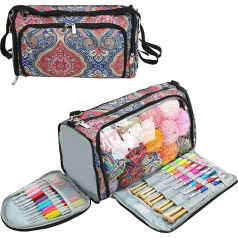 JOZEA Сумка для хранения шерсти, вязальных крючков и других аксессуаров, сумка для вязальных спиц, оранжевый, оранжевый