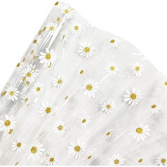 XHT 30x135cm ясно белый полупрозрачный TPU желе листья большой маргаритки узор печатных Водонепроницаемый винил ремесло ткань для сумок брелок ю