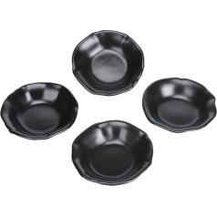 HOKMOKQOK Mattschwarze Keramik-Dip-Soßenschalen, Sushi-Sojasauce, Dip-Schalen, 8,9 см, Porzellan-Beilage mit unregelmäßigem Rand, Snack-Servierschalen für Küche, Zuhause, Einweihungsfeier