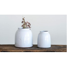 Ваза Creative Co-op White Terracotta (Set of Sizes), белый