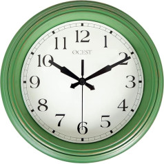 OCEST Ретро зеленый кухня настенные часы 9 дюймов бесшумный не тикает работает на батарейках декоративные круглые кварцевые настенные часы л