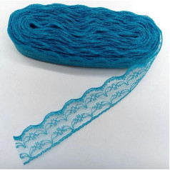 10 Ярдов Кружевная Лента W Платье Ткани Для Украшений Для Шитья Ремесла Поставки Ремесла Материалы Ширина 2.3cm Озеро Синий Кружева 10 Ярдов