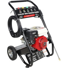 Rainweel Бензиновая мойка высокого давления 4-Stroke 7,5 л.с. 170-190 бар для очистки поверхностей с 5 насадками и распылительным пистолетом с удлинител