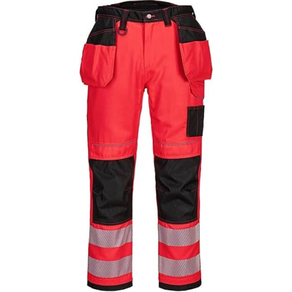 Portwest T501 PW3 мужская рабочая одежда Holster Pocket Work Safety Trouser Construction Trouser, Red/Black, 44