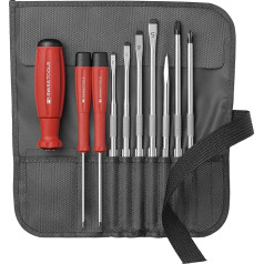 PB Swiss Tools Набор отверток со сменными шлицевыми, крестообразными и шиловидными лезвиями PB 8218.BK | 100% швейцарское производство | 10 предметов для