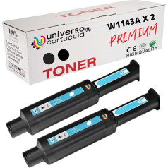 universo cartuccia® 143A W1143A 143AD W1143AD2 Toner Kit 2 Toner Compatible with HP Neverstop Laser MFP 1202w 1202nw 1201n 1001nw Printer, Standard Capacity 2500 Pages (Black, 2 Packs)